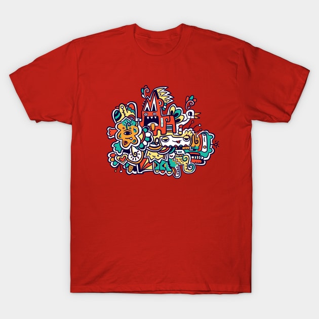 Abstract animal doodle T-Shirt by Hopeonedayarts